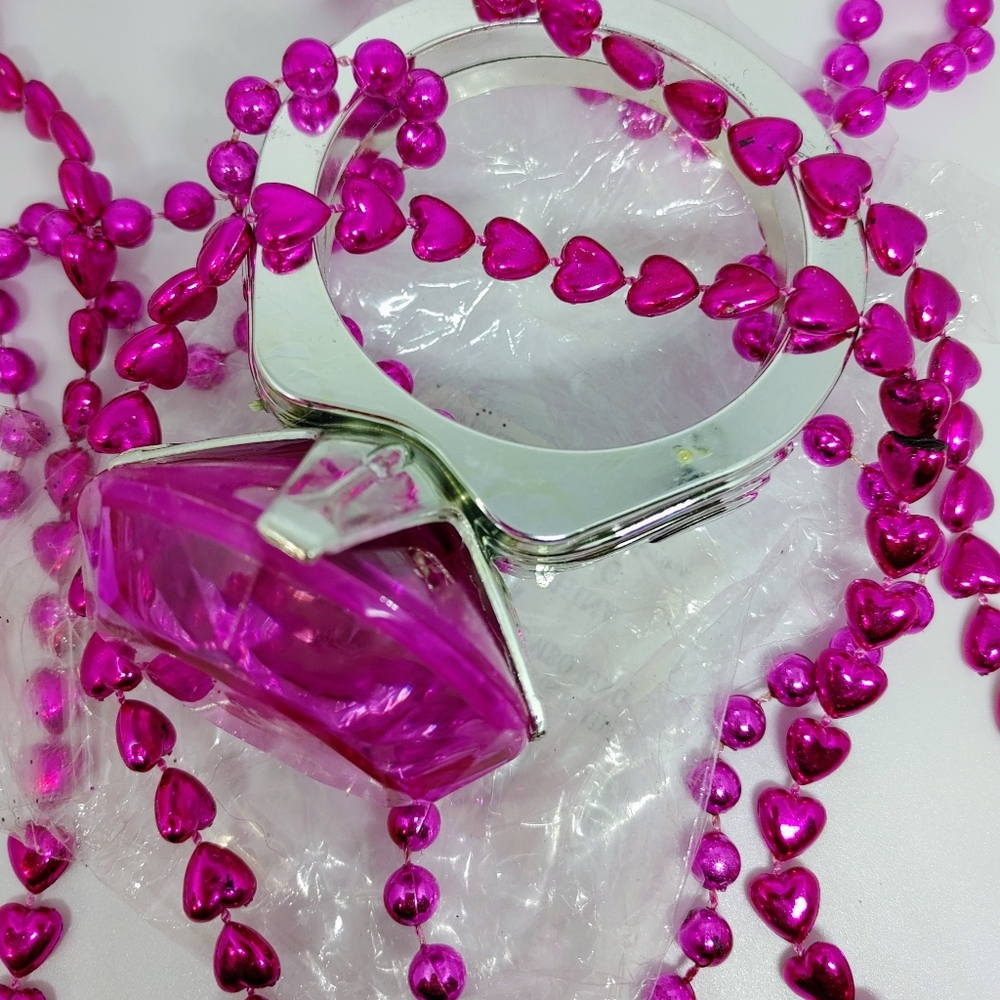 NWT MARDI GRAS ENGAGEMENT RING/NECKLACES
